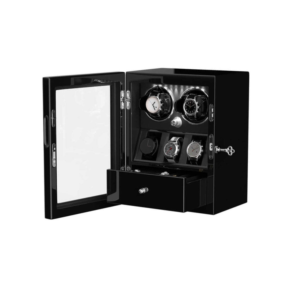 Classic&Modern Watch Winder with Storage Organizer Case Quiet Mabuchi