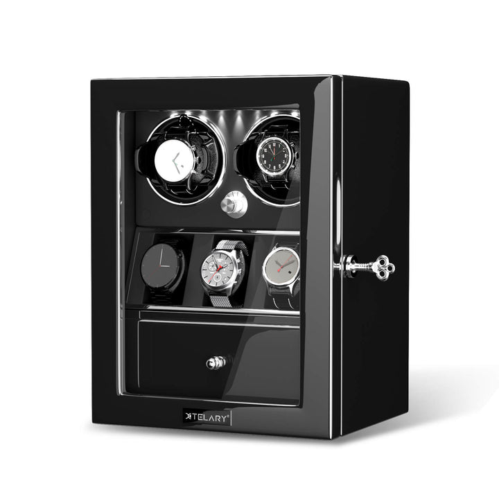 Remontoir compact pour 2 montres avec 3 moteurs Mabuchi silencieux pour rangement supplémentaire