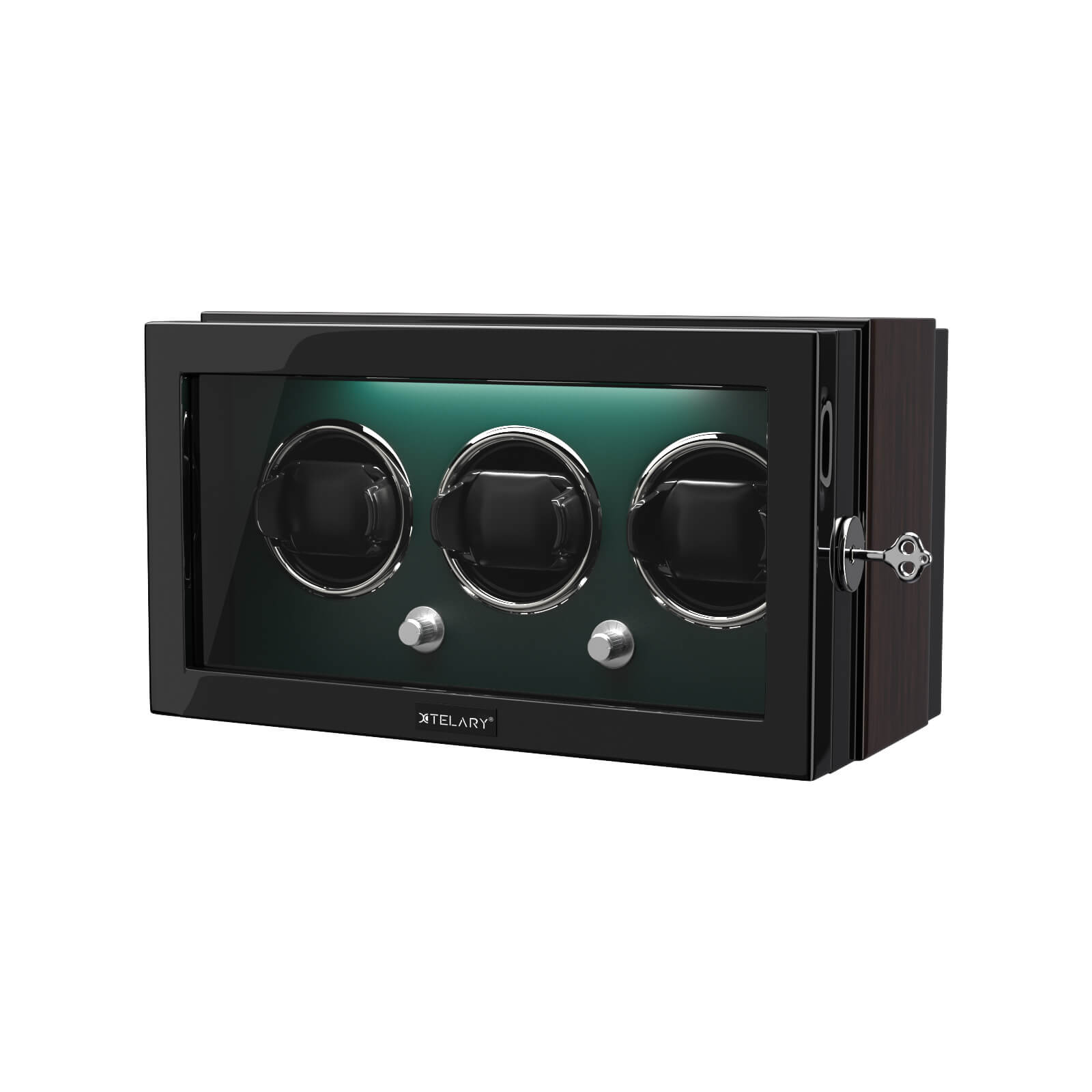 3 Watch Winder for Automatic Watches Quiet Mabuchi Motor with Lock - Green