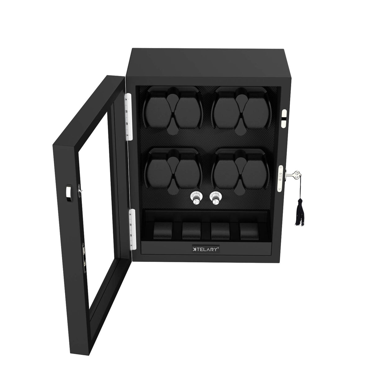 Uhrenbeweger 650-3600 TPD Boxy Fancy Brick Uhrenbeweger Schwarz - Modular, Programmierbar, Für Automatikuhren - Inkl. Netzadapter Uhrenaufbewahrung Drehmotor