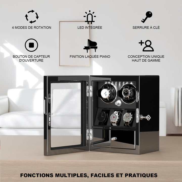Remontoirs compacts pour 2 montres avec rangement pour 3 montres - Noir