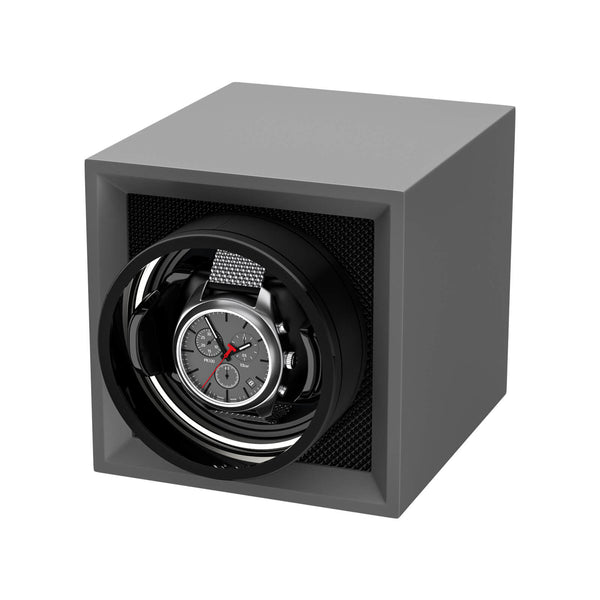 Single Watch Winder with Dual Power Supply and Japanese Mabuchi Motor - Silken Grey