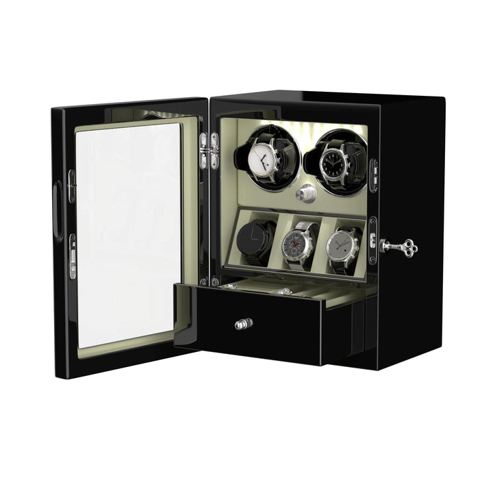 Remontoir compact pour 2 montres avec 3 moteurs Mabuchi silencieux pour rangement supplémentaire