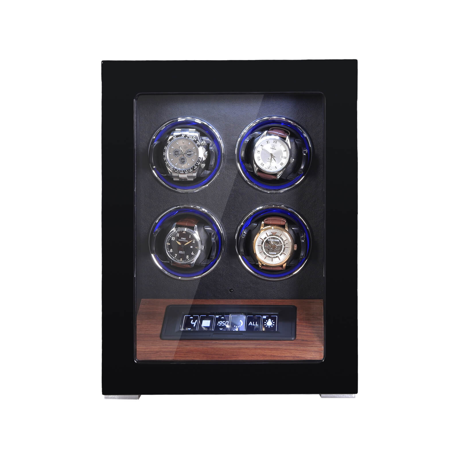 4 remontoirs de montre avec éclairage d'ambiance RVB déverrouillé par empreinte digitale