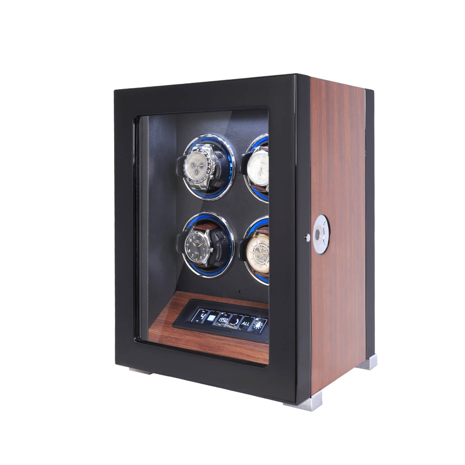 Fingerprint Unlock Watch Winder with RGB Atmosphere Lighting