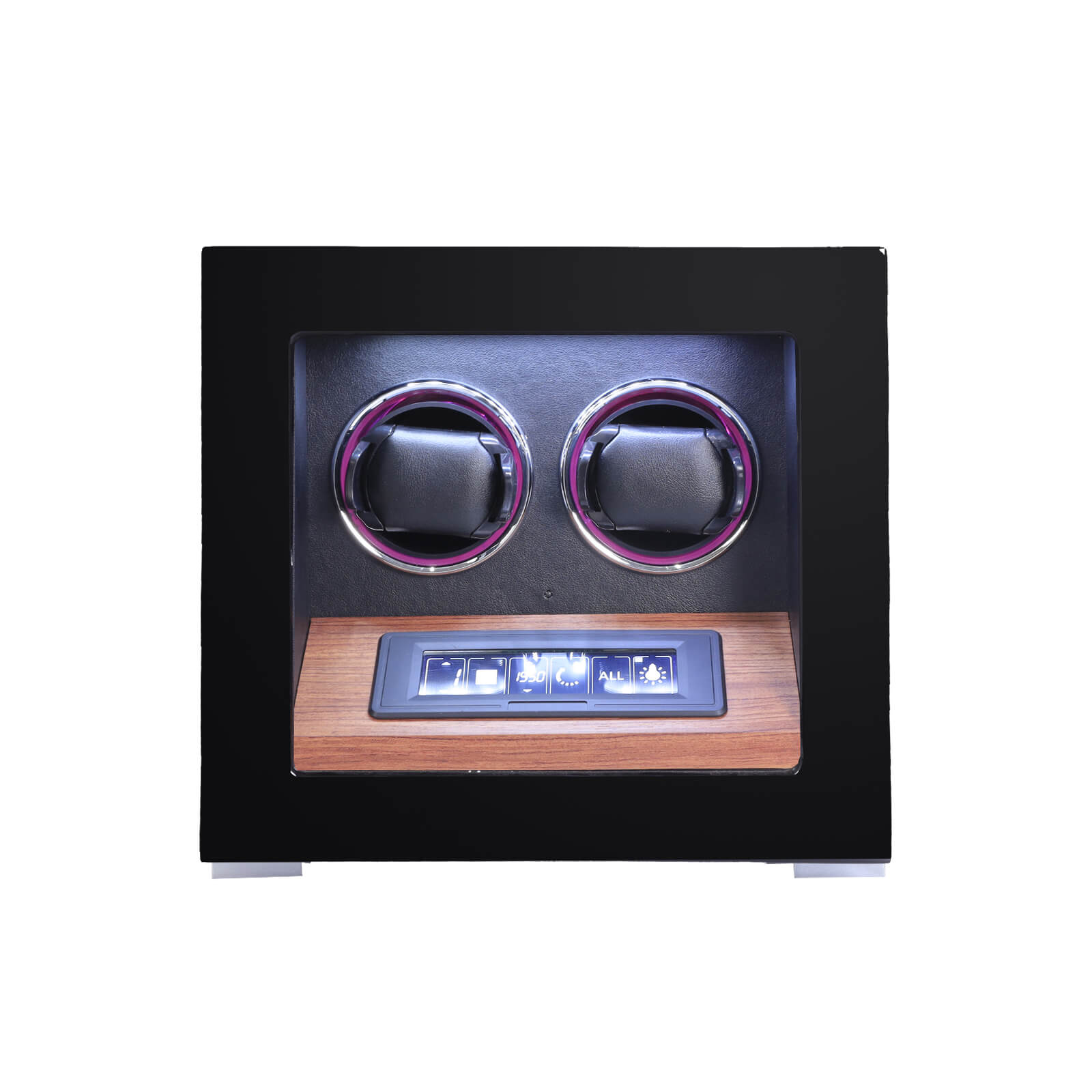 2 Watch Winders with Fingerprint Unlock RGB Atmosphere Lighting