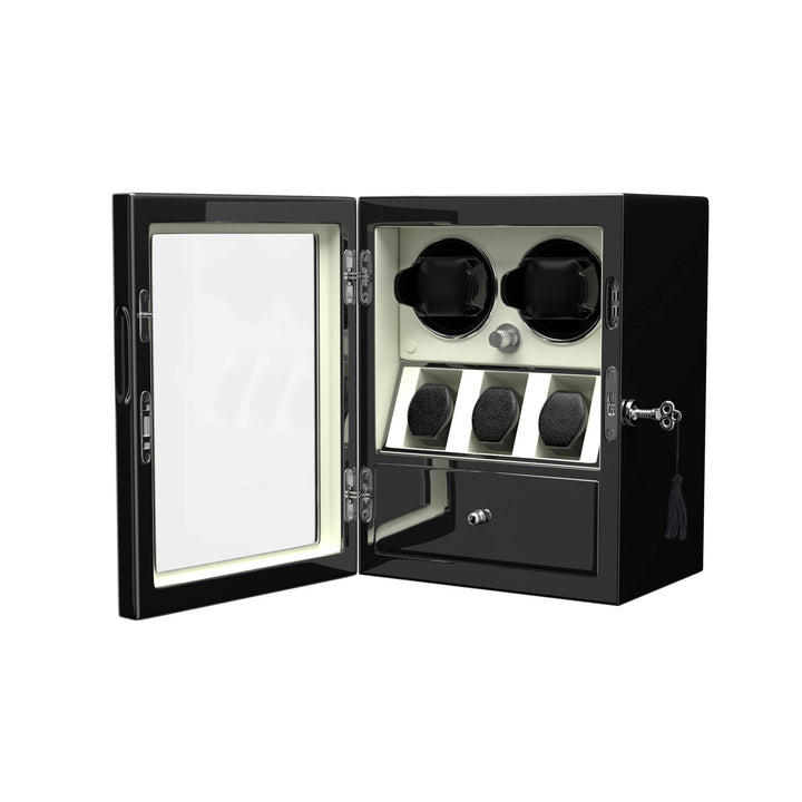 Remontoir compact pour 2 montres avec 3 moteurs Mabuchi silencieux pour rangement supplémentaire