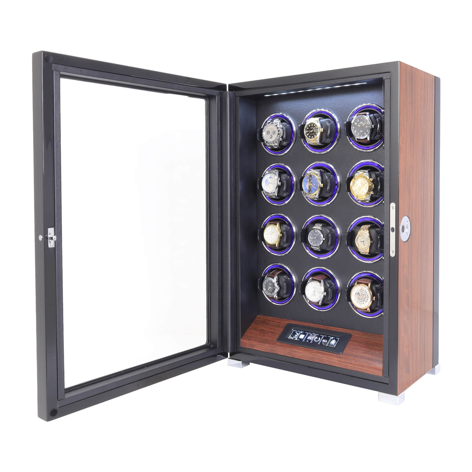 Fingerprint Unlock Watch Winder with RGB Atmosphere Lighting