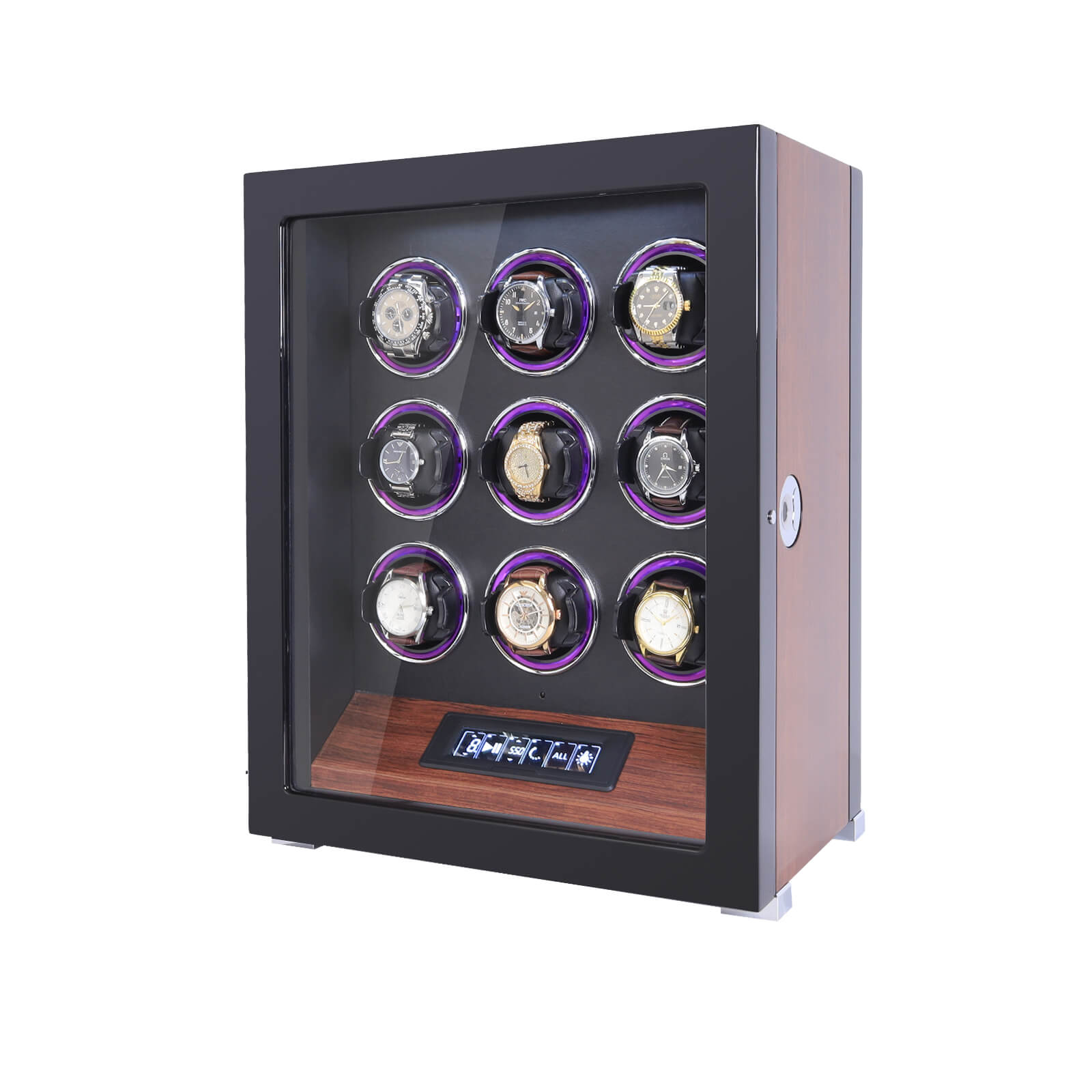 Fingerprint Unlock Watch Winder with RGB Atmosphere Lighting