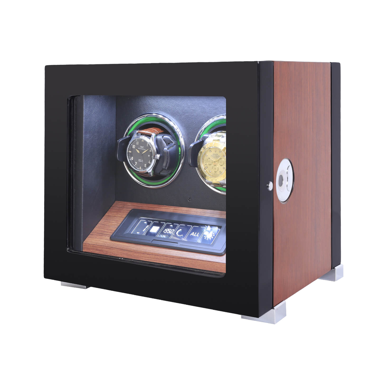 Fingerprint Unlock Watch Winder with RGB Atmosphere Lighting